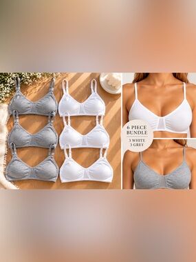 NWT Joe’s Jeans Bralette Bundle XS – White & Grey – 6 Pieces Great for teens